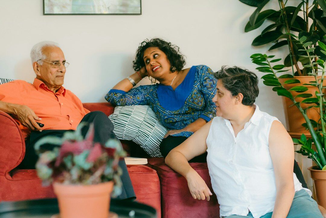 family discussing future plans